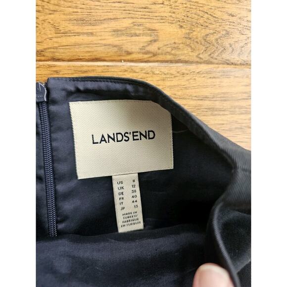 Lands' End Navy Blue Twill Sheath Dress Women's 8 Preppy Nautical Career Party - Picture 6 of 9